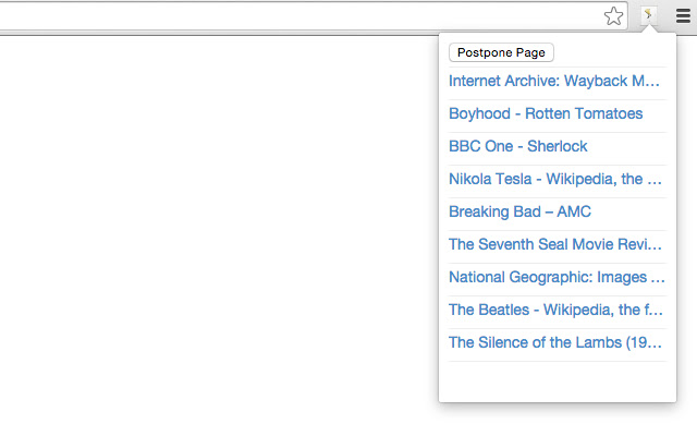 Postpone Page (online version)  from Chrome web store to be run with OffiDocs Chromium online