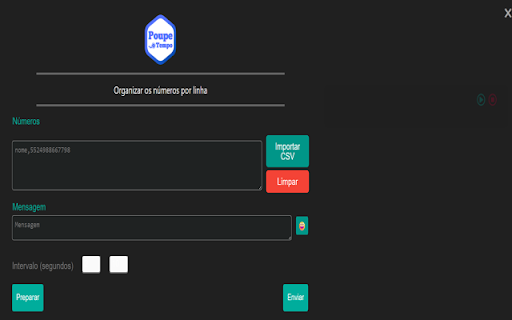 POUPE TEMPO SIMPLES ZAP  from Chrome web store to be run with OffiDocs Chromium online