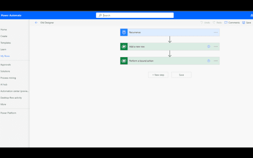 Power Apps and Power Automate Old Designer Enforcer  from Chrome web store to be run with OffiDocs Chromium online