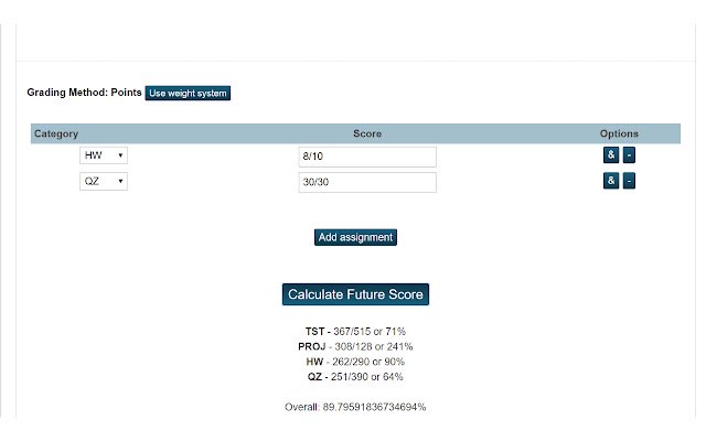 PowerSchool Category Calculations mula sa Chrome web store na tatakbo sa OffiDocs Chromium online