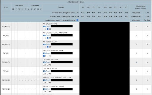 PowerSchool GPA Calculator  from Chrome web store to be run with OffiDocs Chromium online