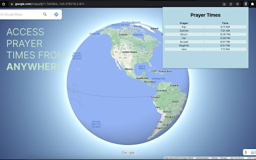 Prayer Times Notifier  from Chrome web store to be run with OffiDocs Chromium online