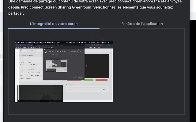 Preciconnect Screen Sharing Greenroom aus dem Chrome-Webshop zur Ausführung mit OffiDocs Chromium online