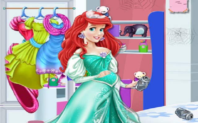 El cambio de imagen de la habitación de Ariel embarazada de la tienda web de Chrome se ejecutará con OffiDocs Chromium en línea