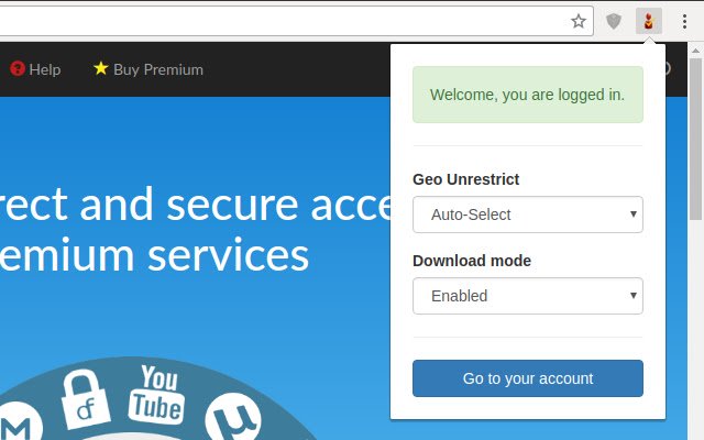 Premiumize.me  from Chrome web store to be run with OffiDocs Chromium online