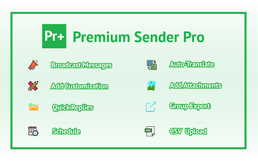 Premium Sender Pro Free Bulk Message Sender  from Chrome web store to be run with OffiDocs Chromium online