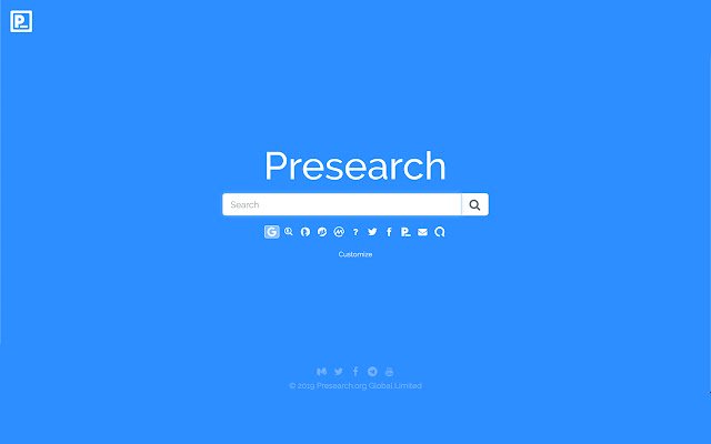 Presearch.com Search With Us de Chrome web store se ejecutará con OffiDocs Chromium en línea