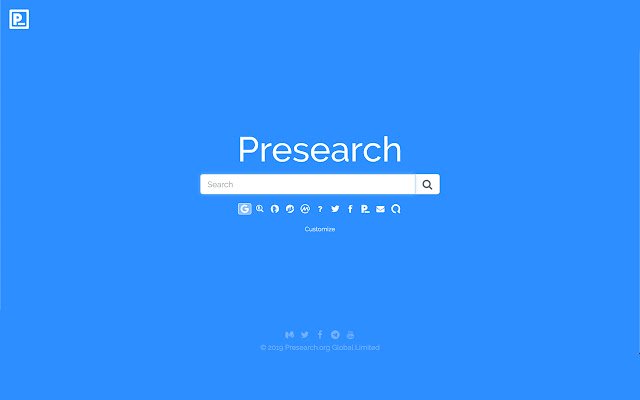 Presearch.com Search With Us từ cửa hàng Chrome trực tuyến sẽ được chạy với OffiDocs Chromium trực tuyến