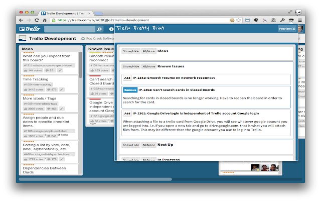 Pretty Print untuk Trello dari toko web Chrome untuk dijalankan dengan OffiDocs Chromium online