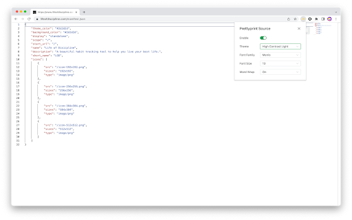 Prettyprint Source  from Chrome web store to be run with OffiDocs Chromium online