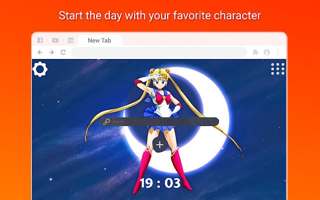 Шпалери Pretty Soldier Sailor Moon Нова вкладка з веб-магазину Chrome, яку можна буде запускати за допомогою OffiDocs Chromium онлайн