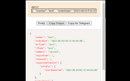PrettyString  from Chrome web store to be run with OffiDocs Chromium online