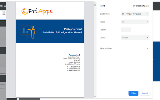 PriApps Print Extension 2  from Chrome web store to be run with OffiDocs Chromium online