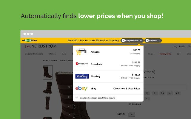 PriceBlink Coupons and Price Comparison  from Chrome web store to be run with OffiDocs Chromium online