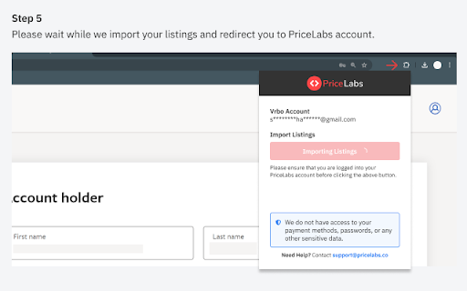 PriceLabs VRBO Reconnection extension  from Chrome web store to be run with OffiDocs Chromium online