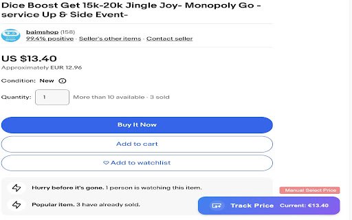 Price Tracker  from Chrome web store to be run with OffiDocs Chromium online