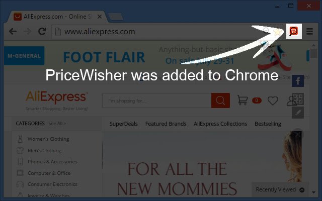 PriceWisher  from Chrome web store to be run with OffiDocs Chromium online