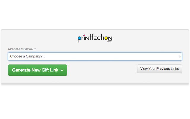 Printfection Giveaway Link Generator  from Chrome web store to be run with OffiDocs Chromium online