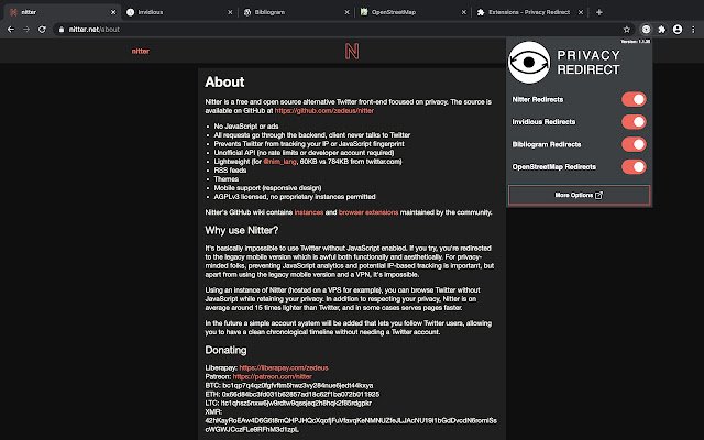Privacy Reindirizzamento dal Chrome Web Store da eseguire con OffiDocs Chromium online