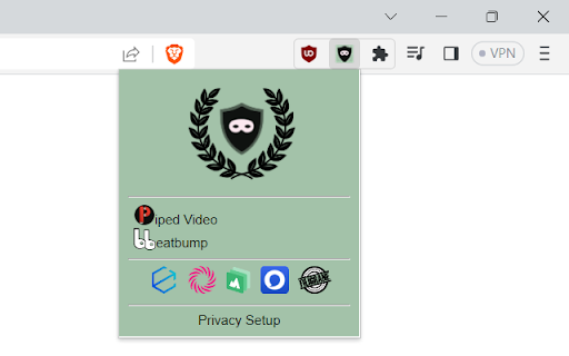 Privacy Setup  from Chrome web store to be run with OffiDocs Chromium online
