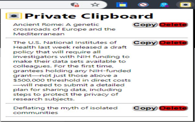 Private Clipboard  from Chrome web store to be run with OffiDocs Chromium online