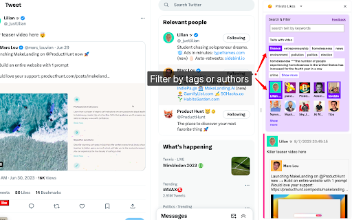 Private Likes  from Chrome web store to be run with OffiDocs Chromium online