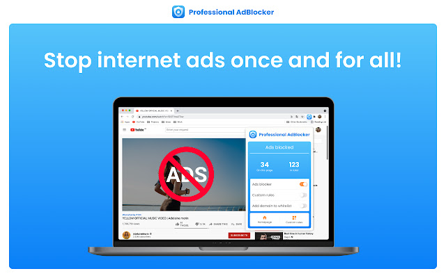 Chrome ウェブストアのプロ広告ブロッカーを OffiDocs Chromium online で実行