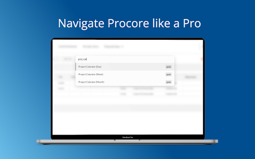 Procore Navigator  from Chrome web store to be run with OffiDocs Chromium online