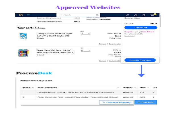 L'extension de site Web ProcureDesk de la boutique en ligne Chrome doit être exécutée avec OffiDocs Chromium en ligne