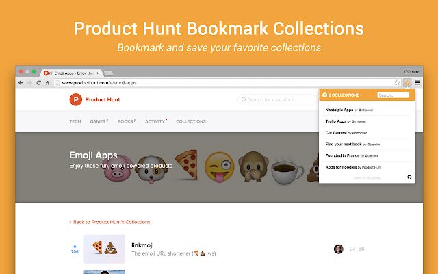 Product Hunt Bookmark Collections  from Chrome web store to be run with OffiDocs Chromium online