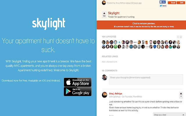 Product Hunt Preview  from Chrome web store to be run with OffiDocs Chromium online