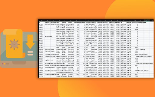 ProductHunt Products Scraper  from Chrome web store to be run with OffiDocs Chromium online