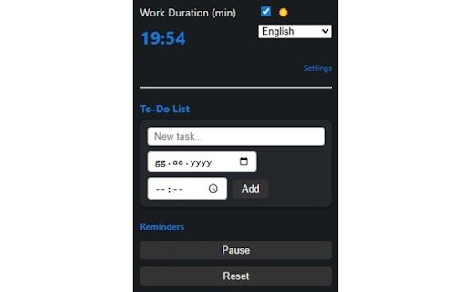 Productivity  Break Reminder  from Chrome web store to be run with OffiDocs Chromium online