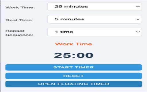 Productivity Timer  from Chrome web store to be run with OffiDocs Chromium online