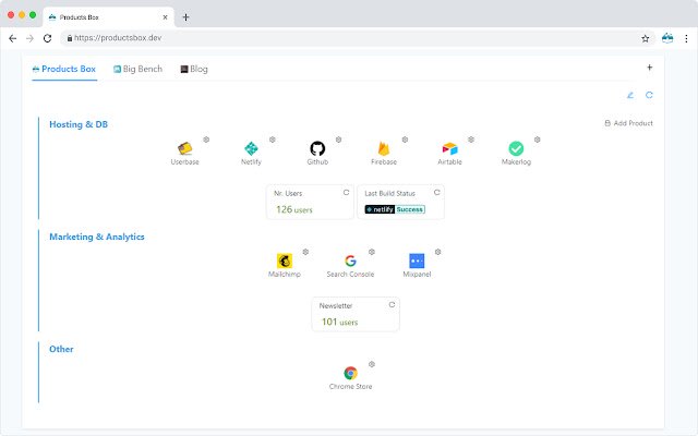 Products Box  from Chrome web store to be run with OffiDocs Chromium online
