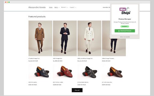 Product Scraper for WooCommerce  Shopify  from Chrome web store to be run with OffiDocs Chromium online