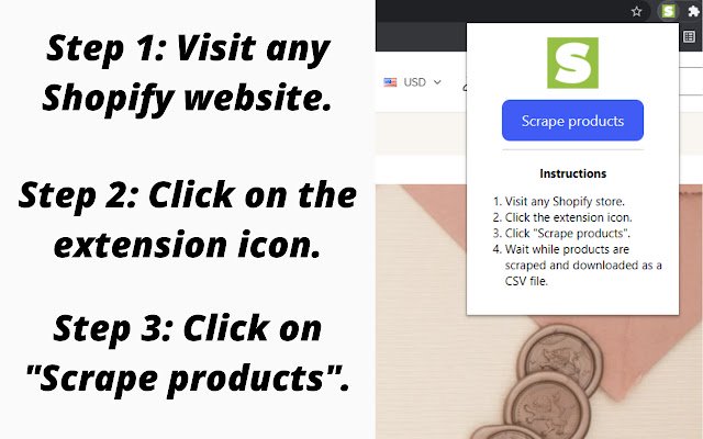 ProductScraper Shopify Product Scraper  from Chrome web store to be run with OffiDocs Chromium online