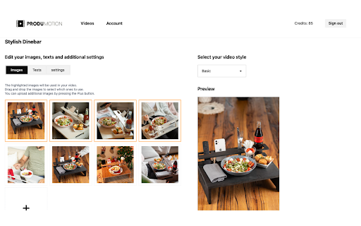 Produmotion  from Chrome web store to be run with OffiDocs Chromium online