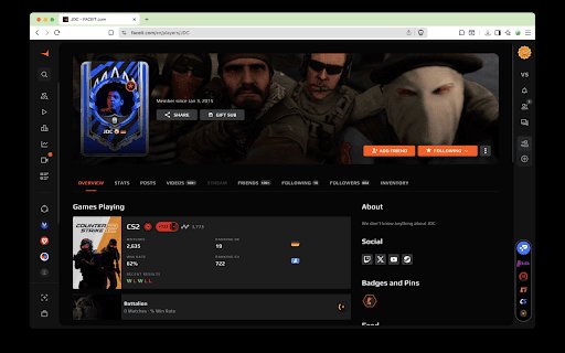 Profile Peek  from Chrome web store to be run with OffiDocs Chromium online