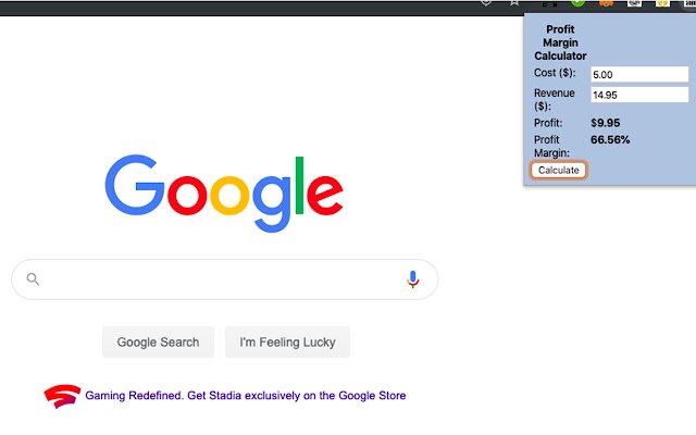 ProfitMargin Launcher  from Chrome web store to be run with OffiDocs Chromium online