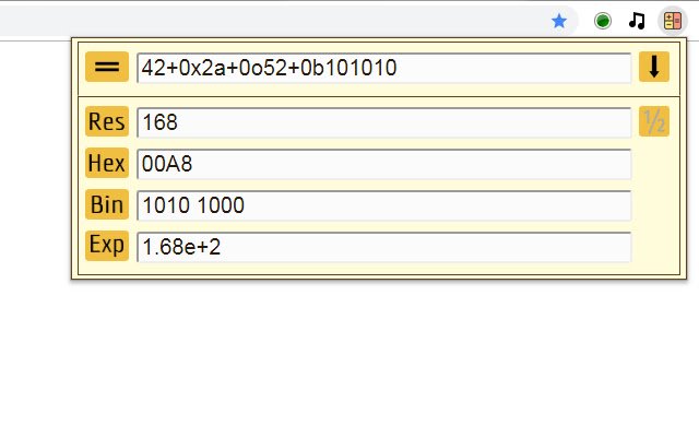 Programmers Calculator  from Chrome web store to be run with OffiDocs Chromium online