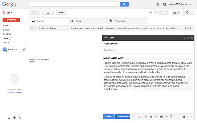 Project DoubleCheck  from Chrome web store to be run with OffiDocs Chromium online