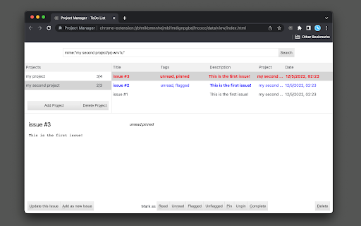 Project Manager  from Chrome web store to be run with OffiDocs Chromium online