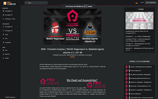 ProLeague Dark  from Chrome web store to be run with OffiDocs Chromium online