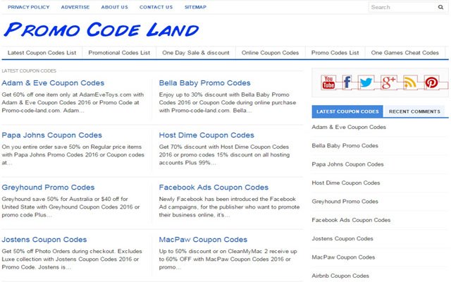 Promo Code Land  from Chrome web store to be run with OffiDocs Chromium online
