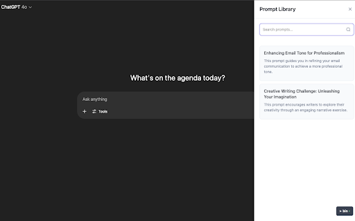 Prompt Bin  from Chrome web store to be run with OffiDocs Chromium online