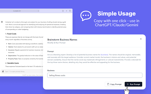 Prompt book  from Chrome web store to be run with OffiDocs Chromium online