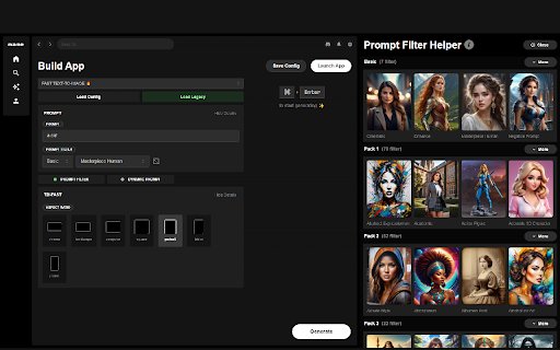 Prompt Filter Helper  from Chrome web store to be run with OffiDocs Chromium online