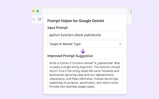 Prompt Helper for Google Gemini  from Chrome web store to be run with OffiDocs Chromium online