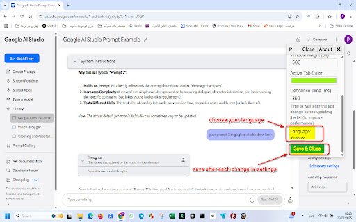 Prompt Navigator for Google AI Studio  from Chrome web store to be run with OffiDocs Chromium online